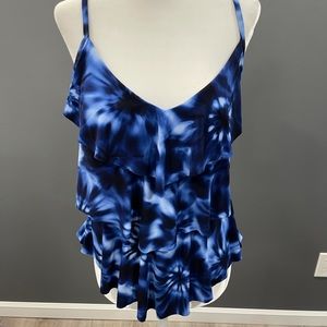Aqua Green Small Tankini Blue Tie Dye C9